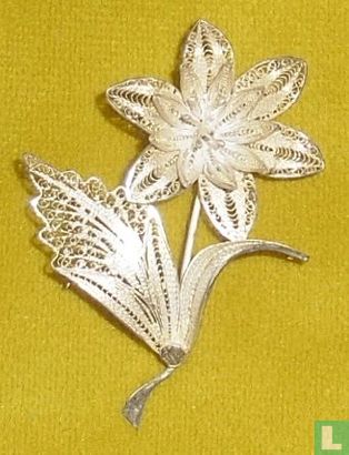 Zilveren Broche Filigrain Edelweiss - Afbeelding 1