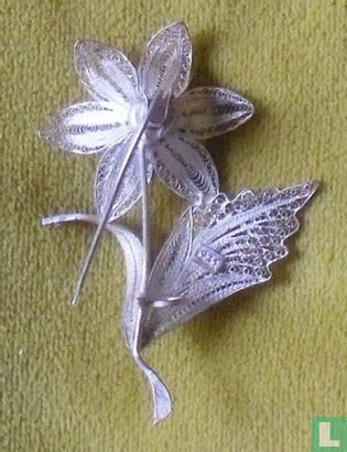 Zilveren Broche Filigrain Edelweiss - Afbeelding 2