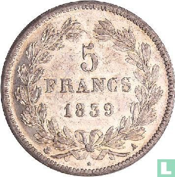 Frankrijk 5 francs 1839 (A) - Afbeelding 1