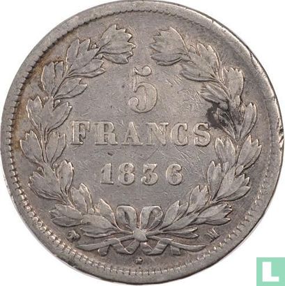 Frankreich 5 Franc 1836 (MA) - Bild 1