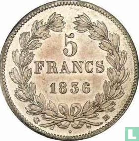 France 5 francs 1836 (BB) - Image 1