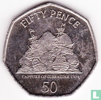 Gibraltar 50 Pence 2009 "British capture of Gibraltar in 1704" - Bild 2