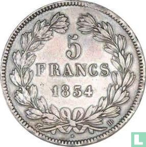 France 5 francs 1834 (BB) - Image 1