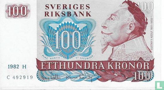 Suède 100 Kronor 1982 - Image 1