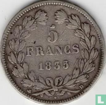 Frankreich 5 Franc 1835 (D) - Bild 1