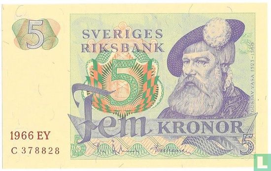 Suède 5 Kronor 1966 - Image 1