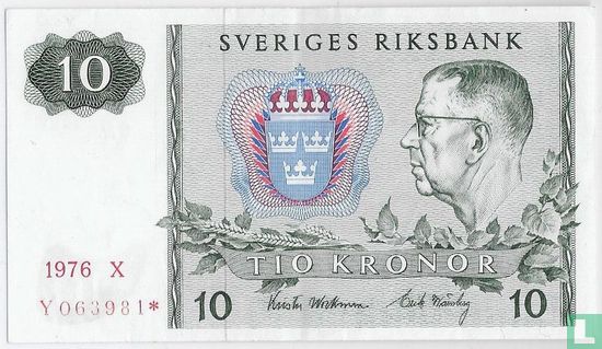 Suède 10 Kronor 1976 (Replacement) - Image 1