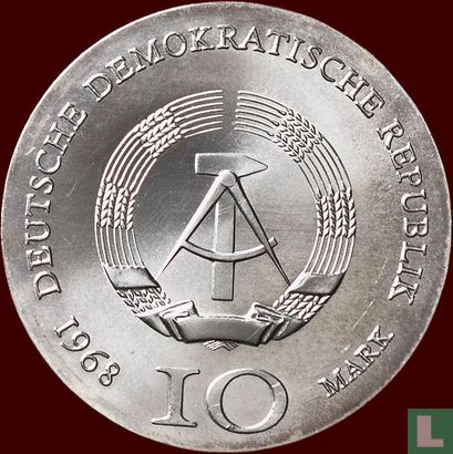 RDA 10 mark 1968 "500th anniversary Death of Johannes Gutenberg" - Image 1