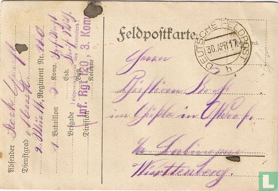 Guichet indéterminé - Veldpostkaart Duitse Rijk, 30-4-1917 - Image 1