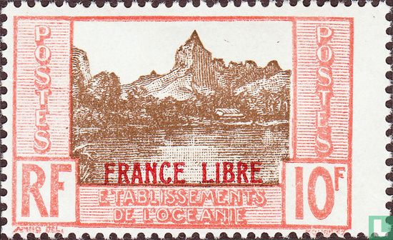 Country themes, overprint "France Libre" 