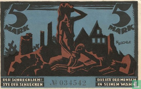 Sachsen 5 Mark 1921 - Afbeelding 1
