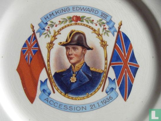 Superbe Assiette de l'Accession au Trône d'Angleterre de HM Roi Edward VIII 1936.. Ruwaha Made in Belgium. - Bild 3