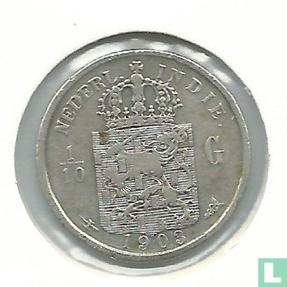 Nederlands-Indië 1/10 gulden 1903 - Afbeelding 1