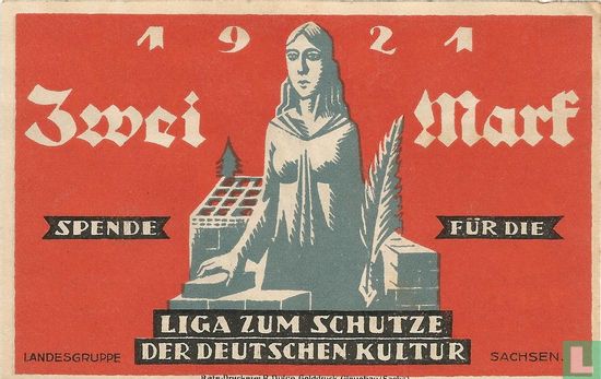 Sachsen 2 Mark 1921 - Image 2