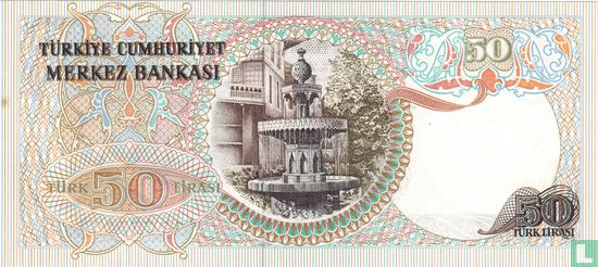 Turkije 50 Lira ND (1976/L1970) - Afbeelding 2