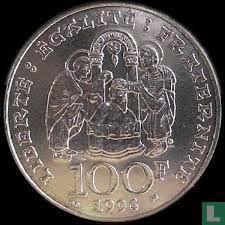 Frankrijk 100 francs 1996 "1500th Anniversary of the Baptism of King Clovis" - Afbeelding 1
