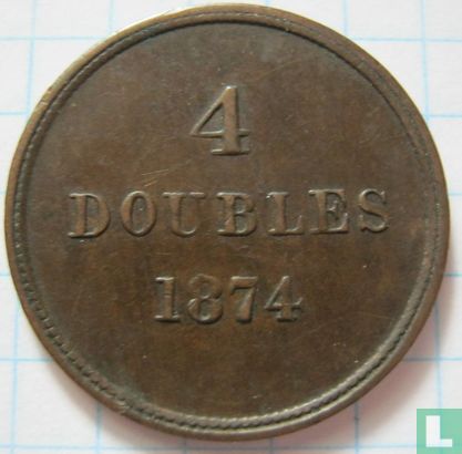 Guernsey 4 doubles 1874 - Image 1