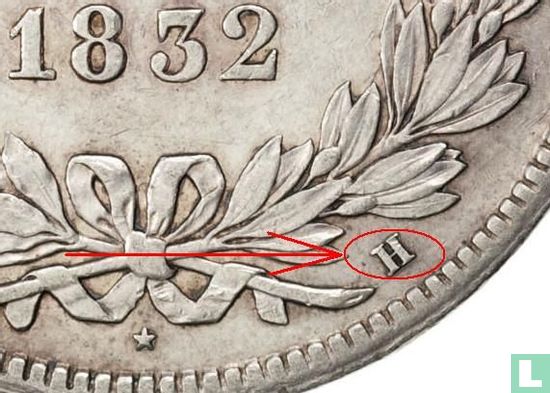 Frankrijk 5 francs 1832 (H) - Afbeelding 3