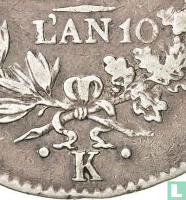 France 5 francs AN 10 (K) - Image 3