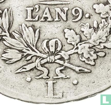France 5 francs AN 9 (L) - Image 3