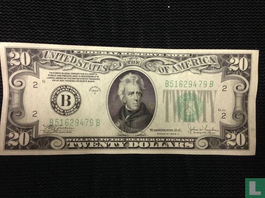 USA 20 dollars 1934 - Image 1