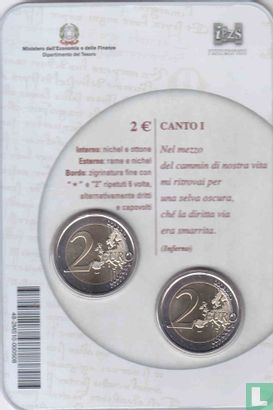 Italië 2 euro 2015 (folder) "750th anniversary of the birth of Dante Alighieri" - Afbeelding 2