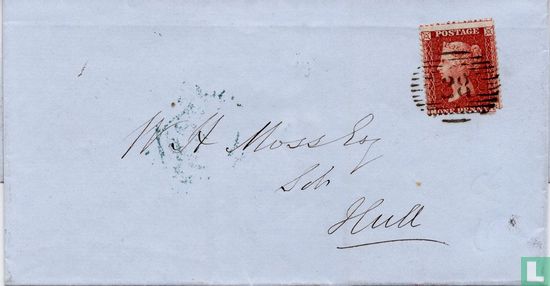 GB 1856 Wrapper London with Hull on back - Afbeelding 1