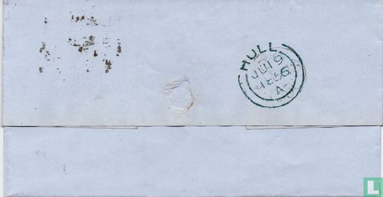 GB 1856 Wrapper London with Hull on back - Afbeelding 2