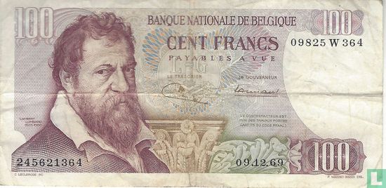 België 100 Frank 1969 - Afbeelding 1
