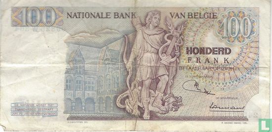 Belgium 100 Frank 1969 - Image 2