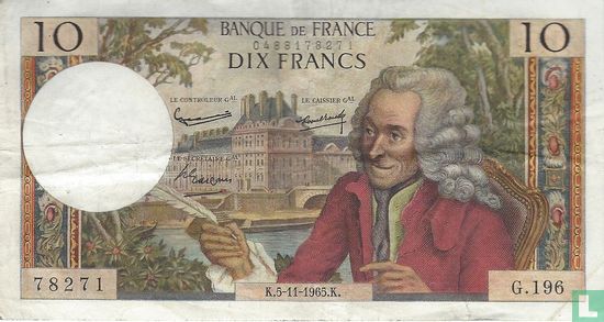 Frankrijk 10 Francs 1965 - Afbeelding 1