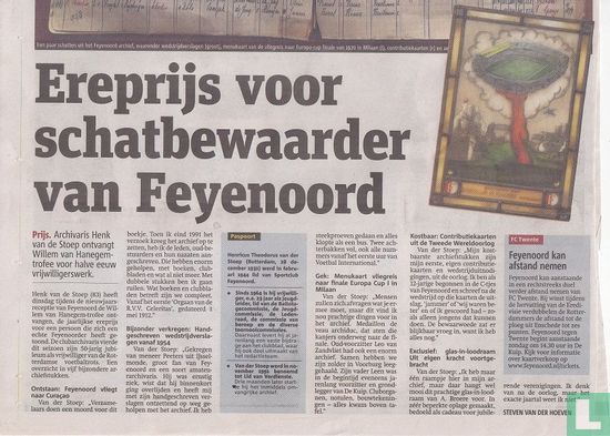 Ereprijs voor schatbewaarder van Feyenoord - Afbeelding 1