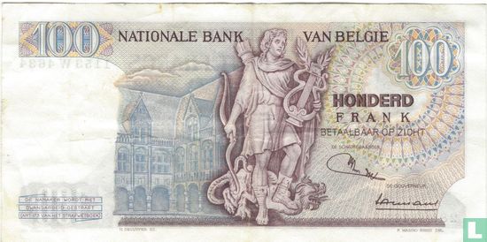 Belgium 100 Frank 1970  - Image 2