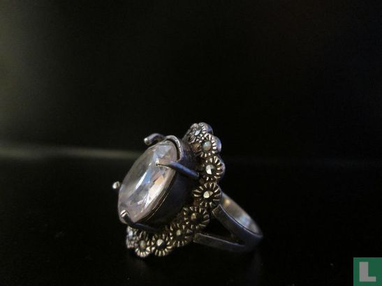 Zilveren Ring, Met Zirkoniasteen, Fraai Versierd - Image 2
