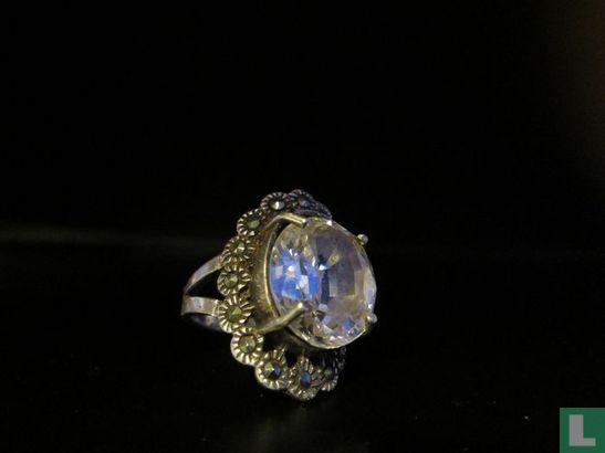 Zilveren Ring, Met Zirkoniasteen, Fraai Versierd - Image 3