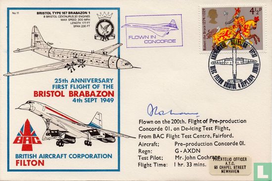 25th Anniversary First Flight of the Bristol Brabazon 4th Sept 1949 Pilot Signed - Image 1