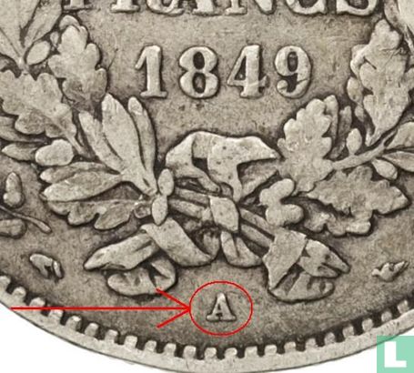 Frankrijk 2 francs 1849 (A) - Afbeelding 3