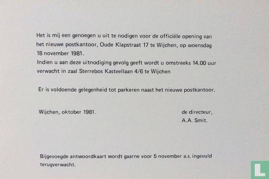 Opening Postkantoor Wijchen officele uitnodiging - Afbeelding 3