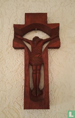 Houten kruis met Jezus - Image 1