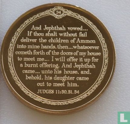 USA  Bible - Fulfillment Of Jephthah's Rash Vow  1970 - Afbeelding 2