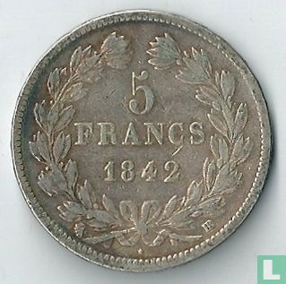 Frankreich 5 Franc 1842 (BB) - Bild 1