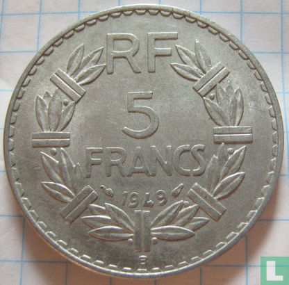 France 5 francs 1949 (B) - Image 1