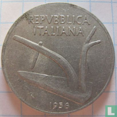 Italië 10 lire 1956 - Afbeelding 1