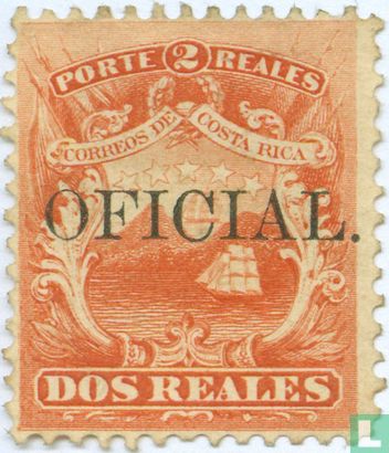 Coat of arms and landscape, overprint "OFICIAL"