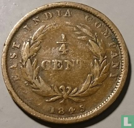 East India Company ¼ cent 1845 - Afbeelding 1