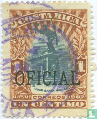 Juan Santa Maria, with overprint "OFICIAL"