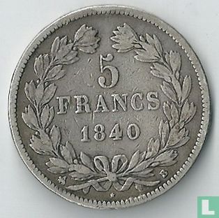 Frankreich 5 Franc 1840 (B) - Bild 1