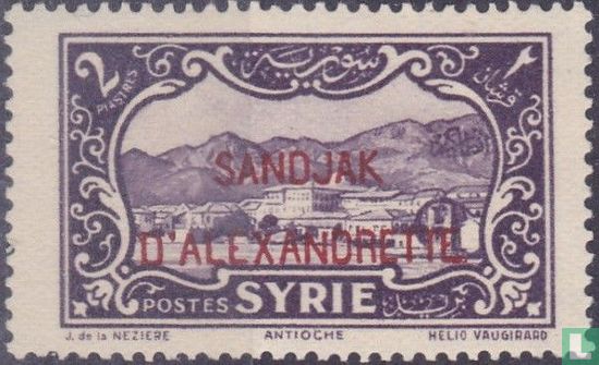 Aufdruck auf Briefmarken Syrien 