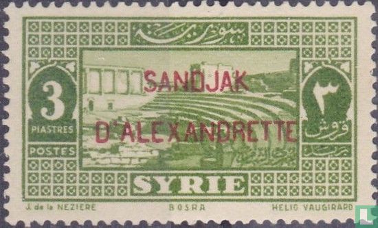 Aufdruck auf Briefmarken Syrien  