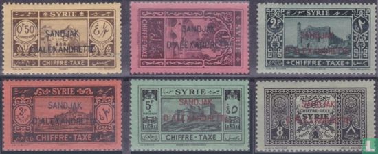 Overprint on Syria postage due stamps 